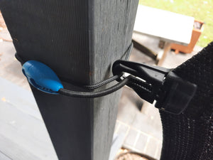 Shockloc Strap & Easyklip tarp clip to secure shade cloth screen